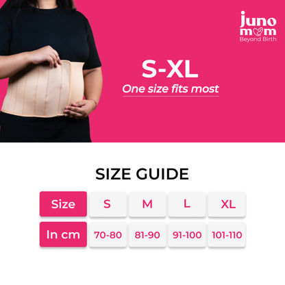 Juno Mom Postpartum Abdominal Binder | Belly Belt for Women | Stretchable Postpartum Maternity Belt After Delivery | S-XL Abdominal Belt