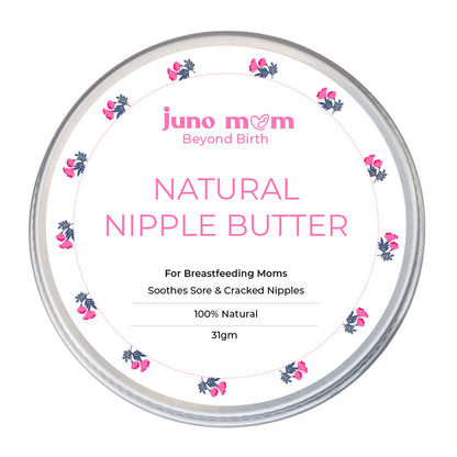 Juno Mom Natural Nipple Butter | 100% Natural Butter for Breastfeeding Moms | Baby-Safe Ingredients